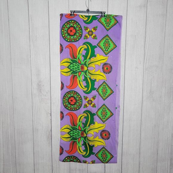 Vintage 70s Bright Floral Psychedelic Groovy Infinity Scarf - Picture 3 of 11